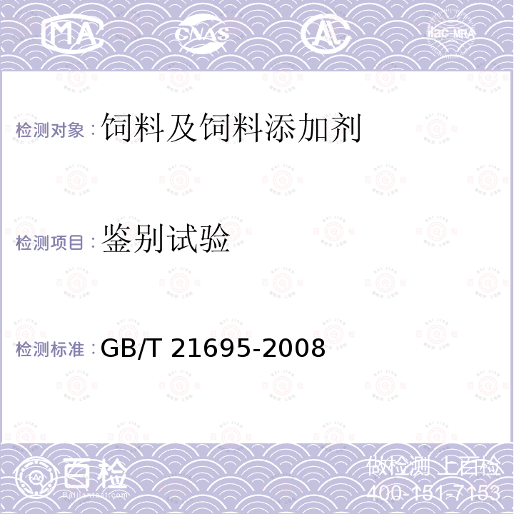 鉴别试验 饲料级 沸石粉 GB/T 21695-2008