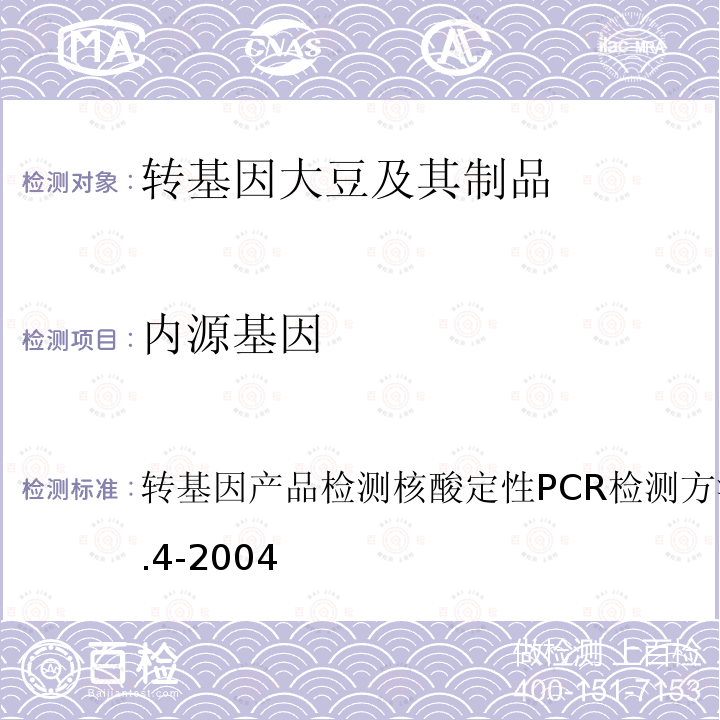 内源基因 转基因植物及其产品成分检测 耐除草剂大豆MON89788及其衍生品种定性PCR方法 农业部1485号公告-6-2010