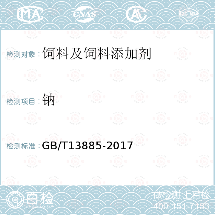 钠 饲料中钙、铜、铁、镁、锰、钾、钠和锌含量的测定原子吸收光谱法代替GB/T13885-2017