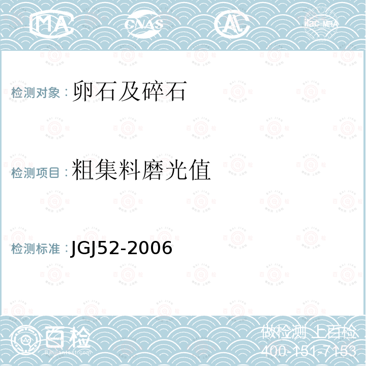 粗集料磨光值 JGJ 52-2006 普通混凝土用砂、石质量及检验方法标准(附条文说明)