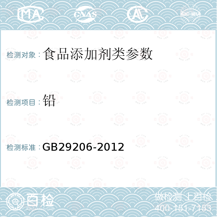 铅 食品安全国家标准 食品添加剂硫酸铵 GB29206-2012 　附录A