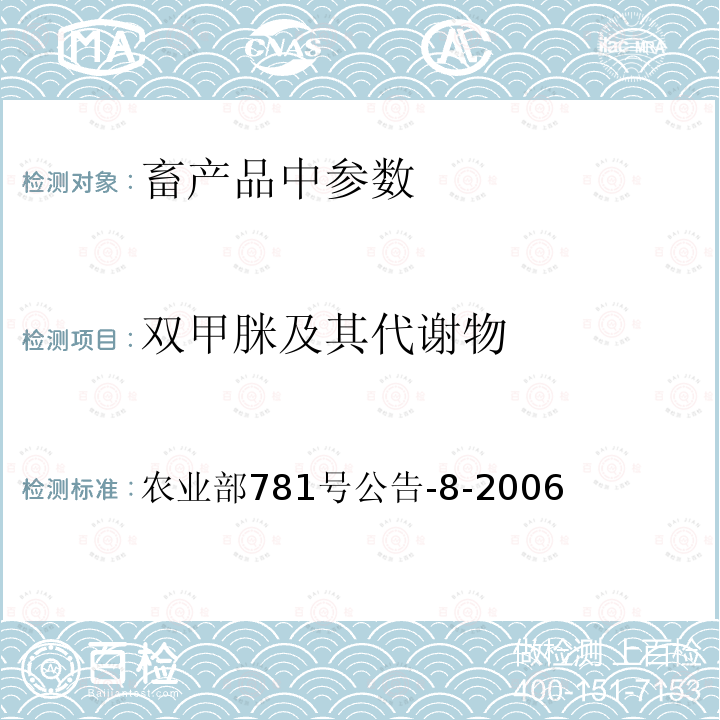 双甲脒及其代谢物 蜂蜜中双甲脒残留量的测定 气相色谱－质谱法