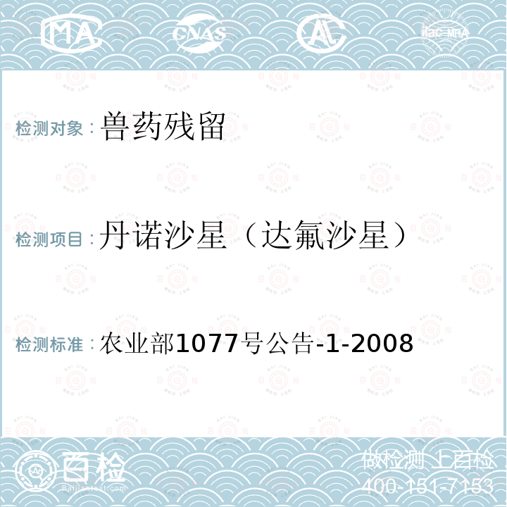 丹諾沙星（達氟沙星） 水產品中17種磺胺類及15種喹諾酮類藥物殘留量的測定 液相色譜-串聯質譜法