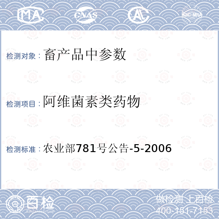 阿维菌素类药物 动物源食品中阿维菌素类药物残留量的测定 高效液相色谱法