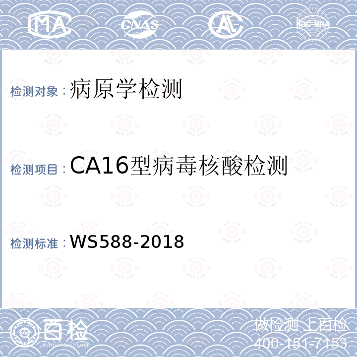 CA16型病毒核酸检测 手足口病诊断