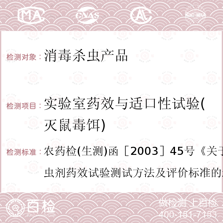 实验室药效与适口性试验(灭鼠毒饵) 杀鼠剂防治家鼠药效试验方法及评价标准