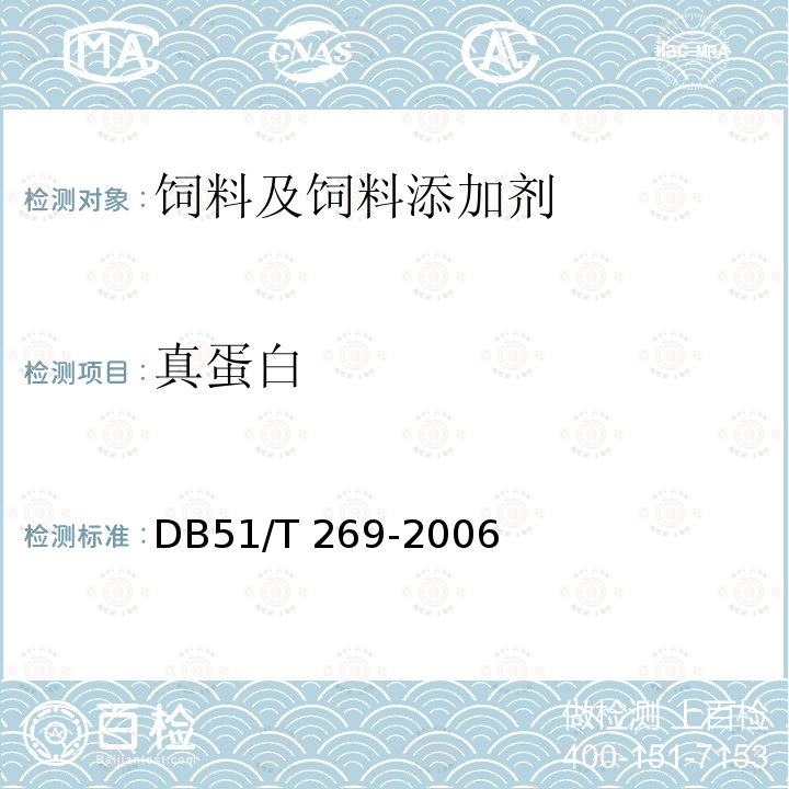 真蛋白 DB51/T 269-2006 猪用浓缩饲料
