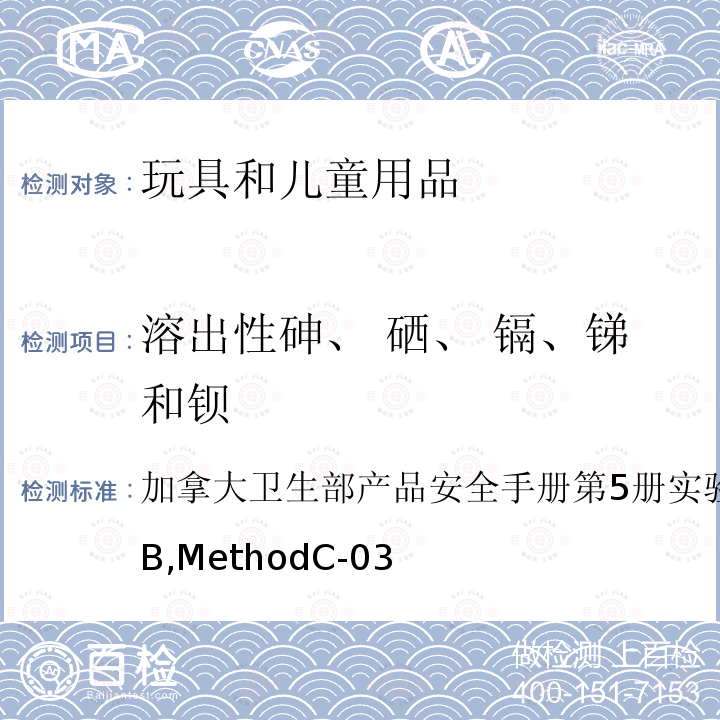 溶出性砷、 硒、 镉、锑和钡 应用涂层中的溶出性砷、硒、 镉、锑和钡