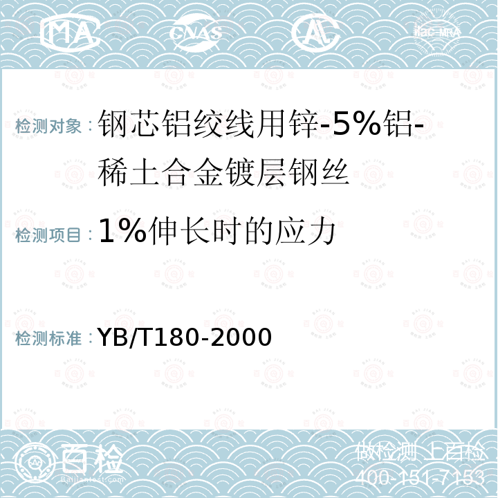 1%伸长时的应力 钢芯铝绞线用锌-5%铝-稀土合金镀层钢丝