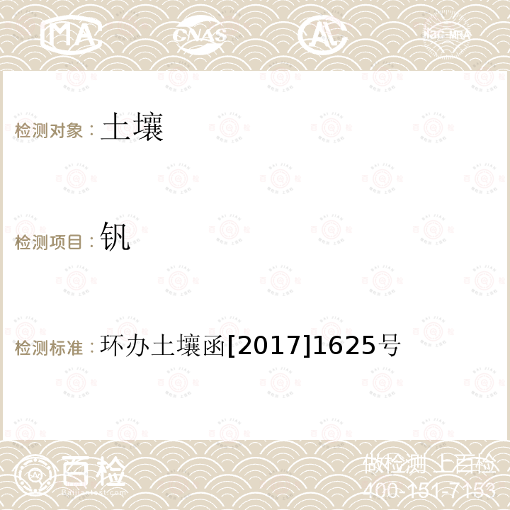 钒 全国土壤污染状况详查土壤样品分析测试方法技术规定 第一部分 土壤样品无机项目分析测试方法 11-1 电感耦合等离子体发射光谱法（ICP-AES）