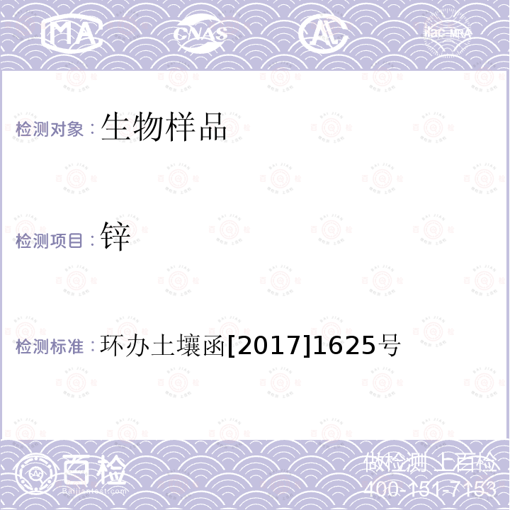 锌 全国土壤污染状况详查 农产品样品分析测试方法技术规定：6-1 电感耦合等离子体质谱法