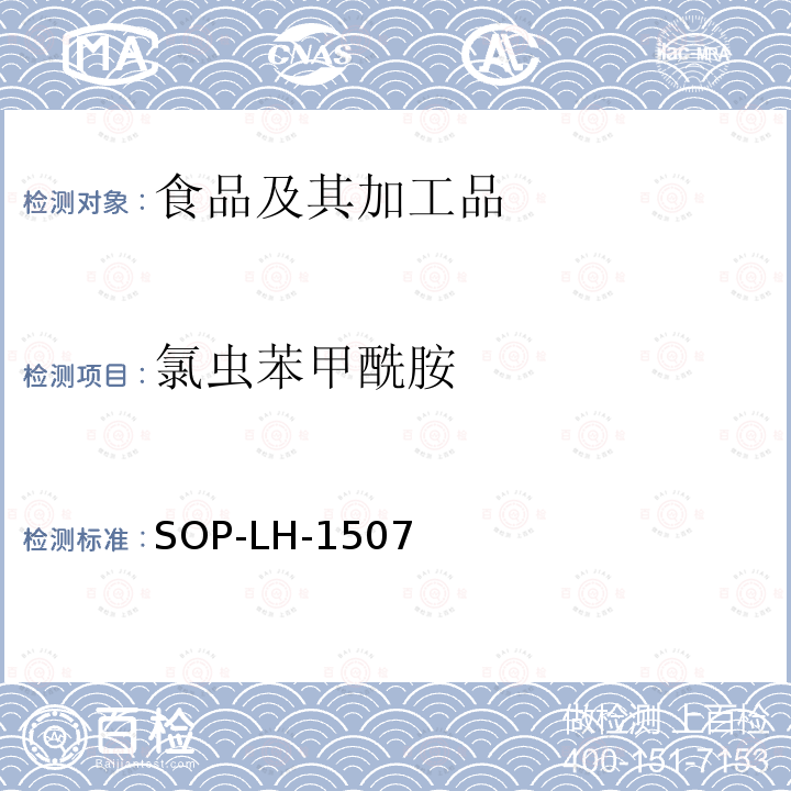 氯虫苯甲酰胺 食品中多种农药残留的筛查测定方法—气相（液相）色谱/四级杆-飞行时间质谱法