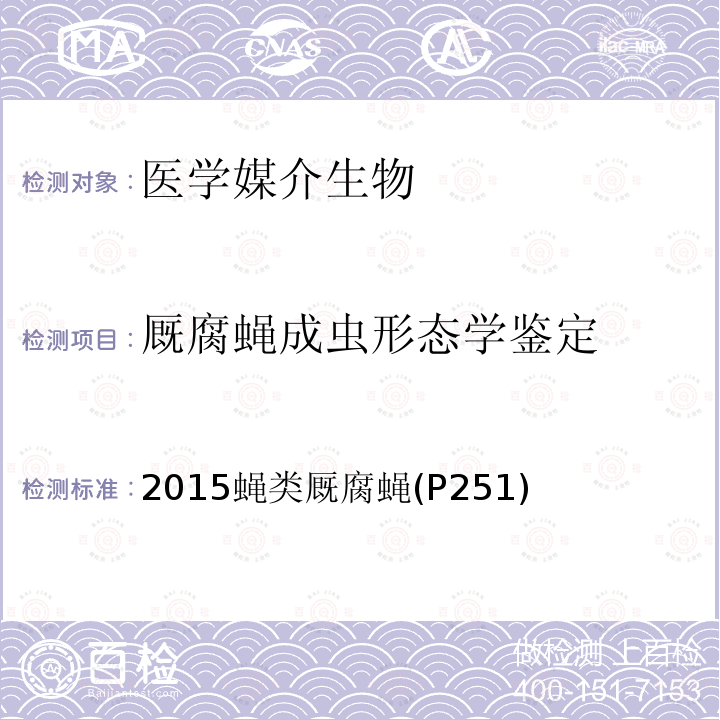 厩腐蝇成虫形态学鉴定 中国国境口岸医学媒介生物鉴定图谱 天津科学技术出版社