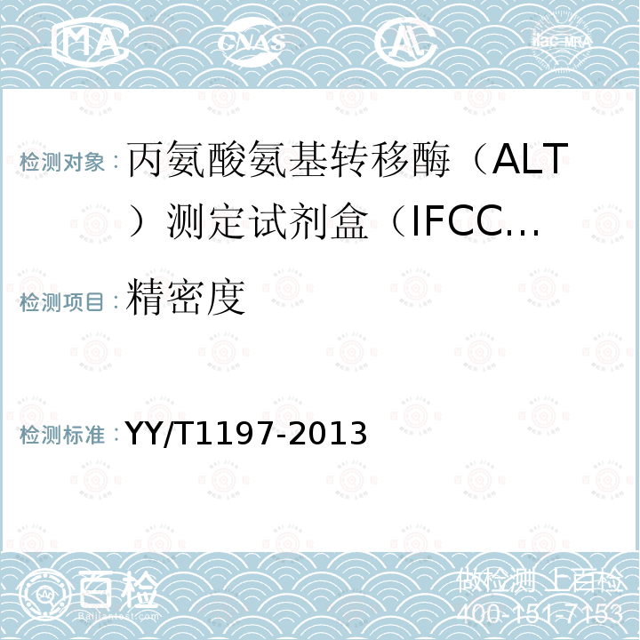 精密度 丙氨酸氨基转移酶（ALT）测定试剂盒（IFCC法）