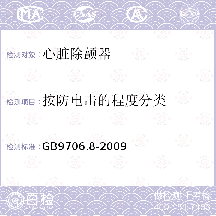 按防电击的程度分类 医用电气设备 第2-4部分 心脏除颤器安全专用要求