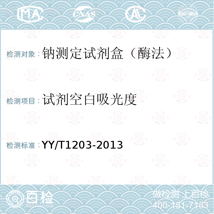 試劑空白吸光度 鈉測定試劑盒（酶法）