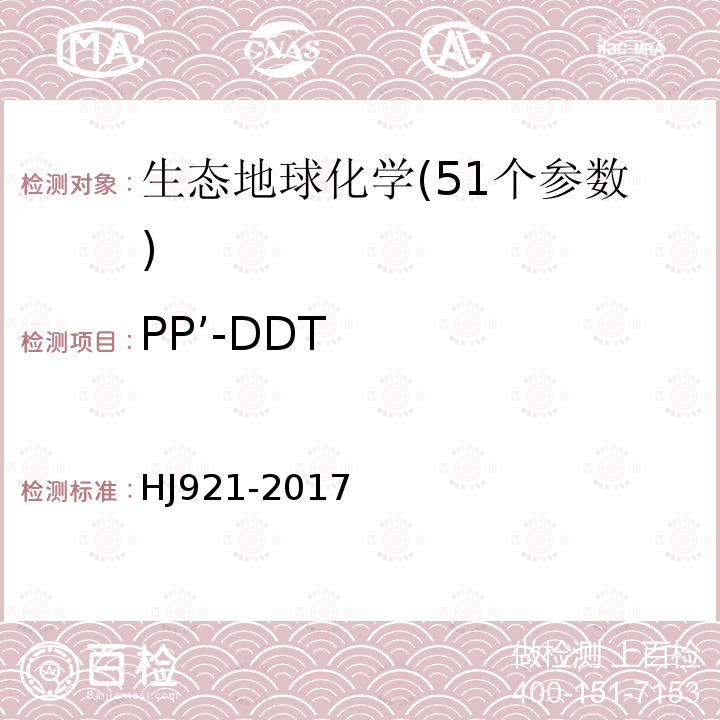 PP’-DDT 土壤和沉积物 有机氯农药的测定 气相色谱法