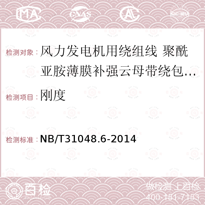 刚度 风力发电机用绕组线 第6部分:聚酰亚胺薄膜补强云母带绕包铜扁线