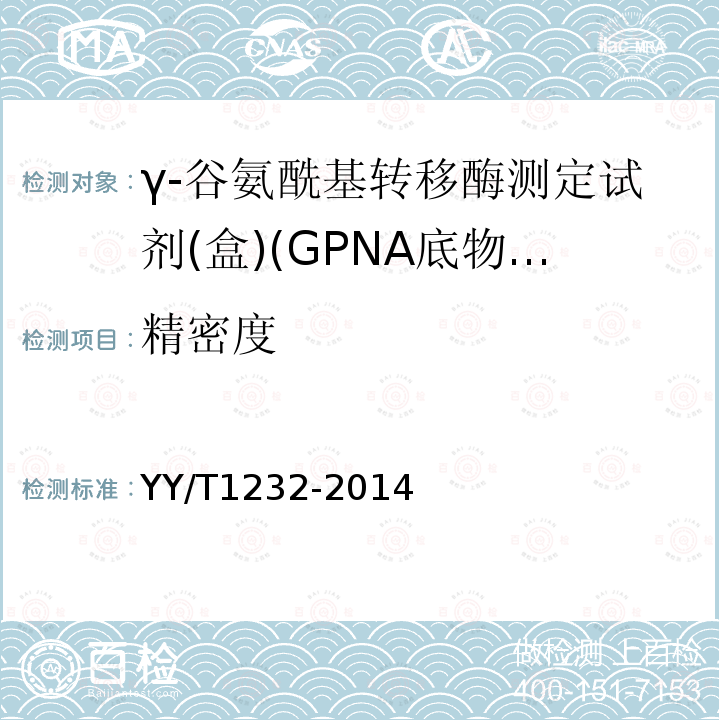 精密度 γ-谷氨酰基转移酶测定试剂(盒)(GPNA底物法)