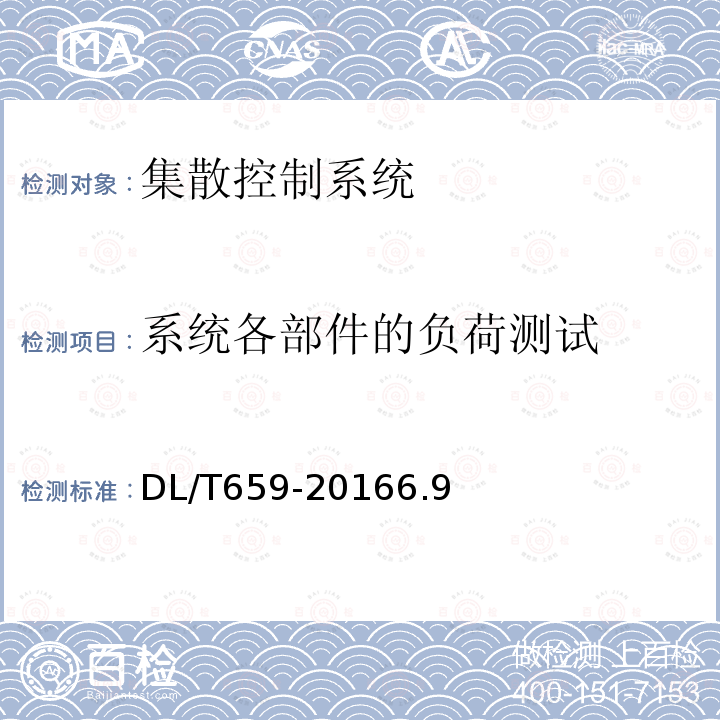 系统各部件的负荷测试 火力发电厂分散控制系统验收测试规程