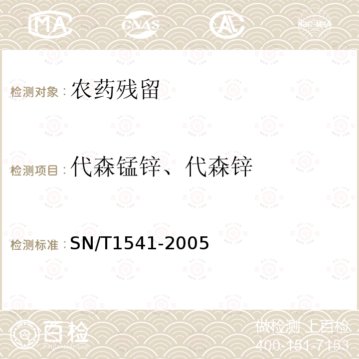 代森锰锌、代森锌 出口茶叶中二硫代氨基甲酸酯总残留量检验方法