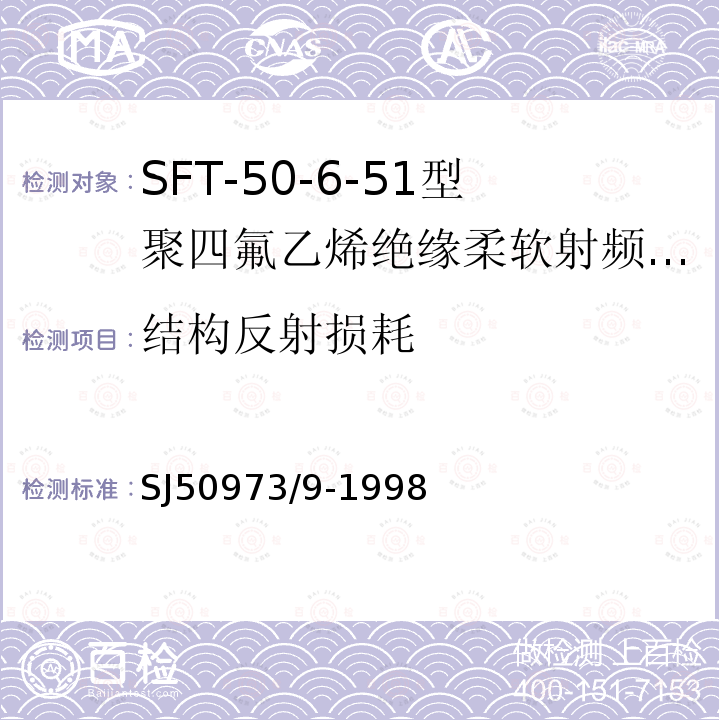 结构反射损耗 SFT-50-6-51型聚四氟乙烯绝缘柔软射频电缆详细规范