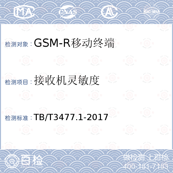 接收机灵敏度 铁路数字移动通信系统（GSM-R）手持终端 第1部分：技术要求