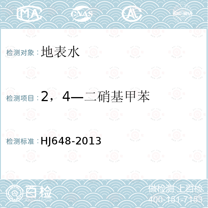 2，4—二硝基甲苯 水质 硝基苯类化合物的测定 液液萃取/固相萃取-气相色谱法