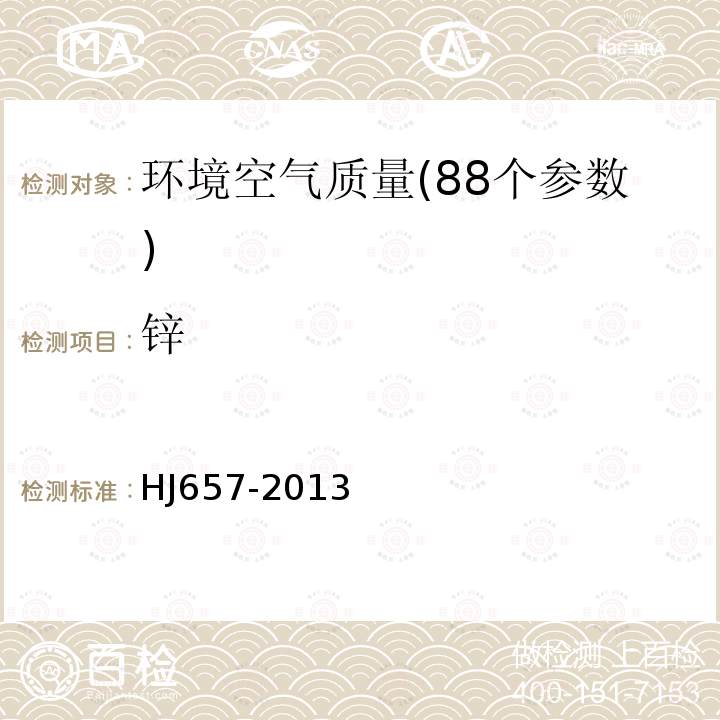 锌 空气和废气 颗粒物中铅等金属元素的测定　电感耦合等离子体质谱法