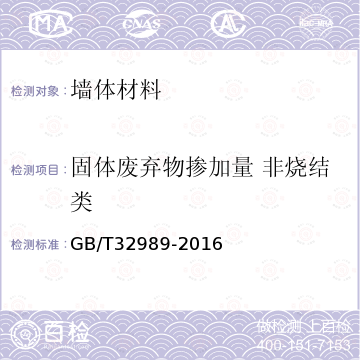 固体废弃物掺加量 非烧结类 墙体材料中废渣掺加量分析方法