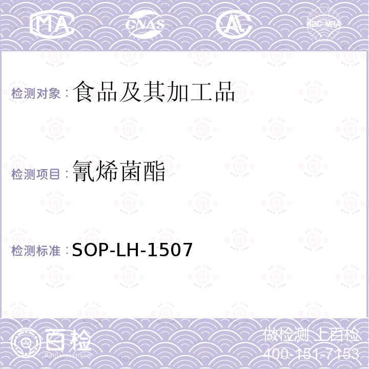 氰烯菌酯 食品中多种农药残留的筛查测定方法—气相（液相）色谱/四级杆-飞行时间质谱法