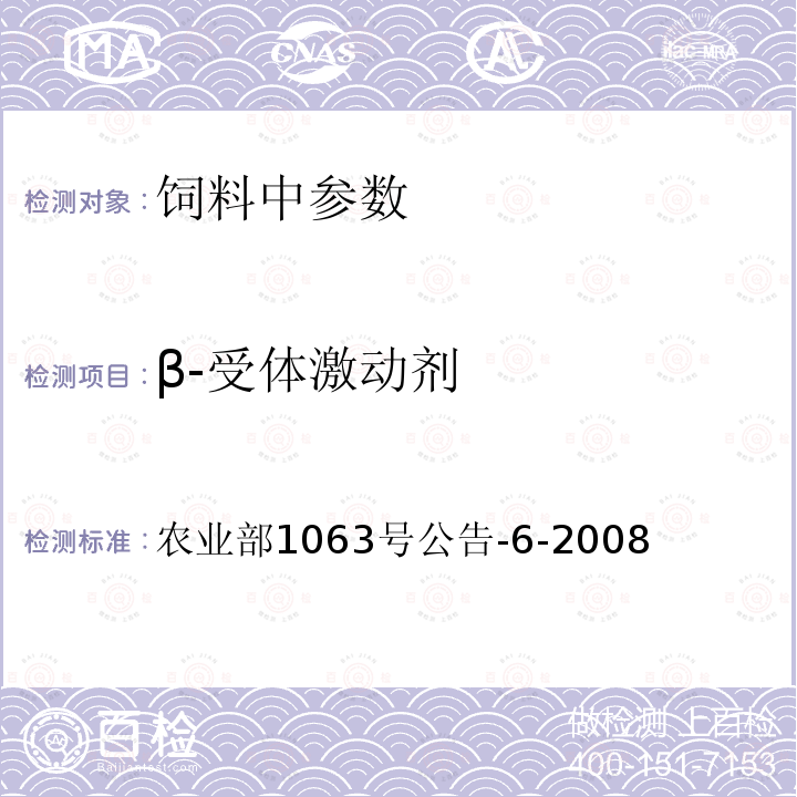 β-受体激动剂 饲料中13种β-受体激动剂的检测液相色谱-串联质谱法