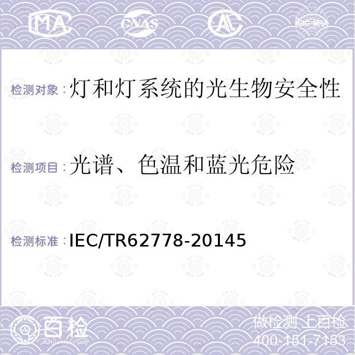 光谱、色温和蓝光危险 IEC 62471在光源和灯具的蓝光危害评估中的应用