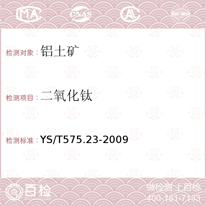 二氧化鈦 鋁土礦石化學(xué)分析方法 第23部分：X射線熒光光譜法測定元素含量