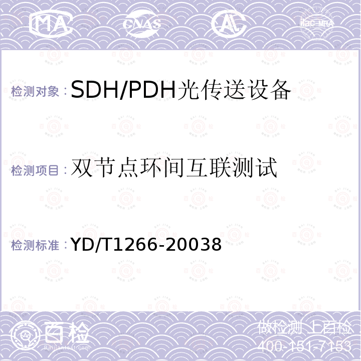 雙節(jié)點(diǎn)環(huán)間互聯(lián)測試 SDH環(huán)網(wǎng)保護(hù)倒換測試方法