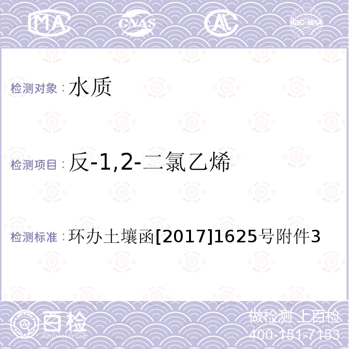 反-1,2-二氯乙烯 全国土壤污染状况详查 地下水样品分析测试方法技术规定 4-1 吹扫捕集/气相色谱-质谱法