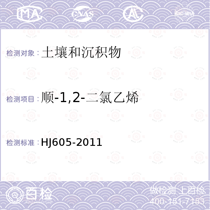 顺-1,2-二氯乙烯 土壤和沉积物　挥发性有机物的测定 吹扫捕集/气相色谱-质谱法