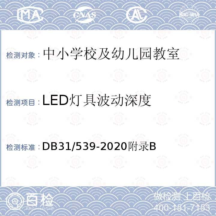 LED灯具波动深度 中小学校及幼儿园教室照明设计规范