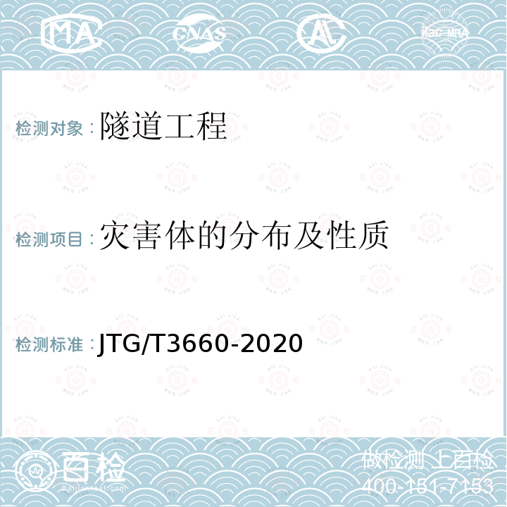 灾害体的分布及性质 JTG/T 3660-2020 公路隧道施工技术规范
