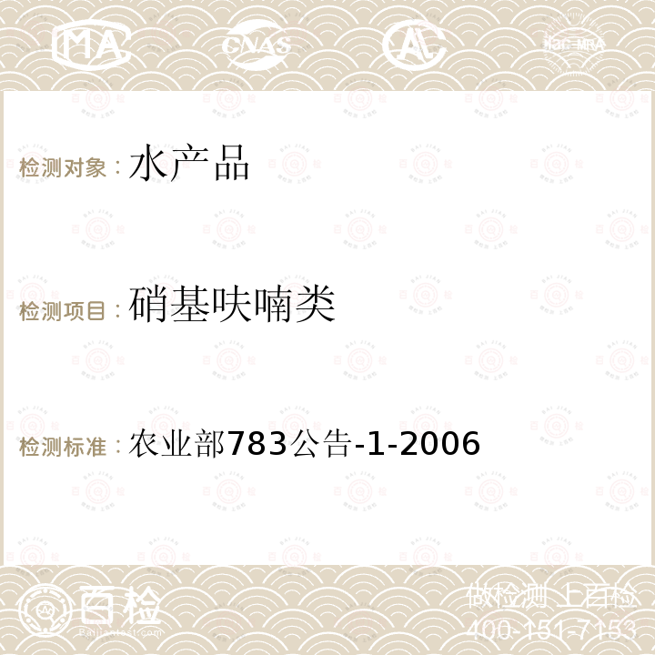 硝基呋喃类 水产品中硝基呋喃类代谢物残留量的测定 液相色谱-串联质谱法