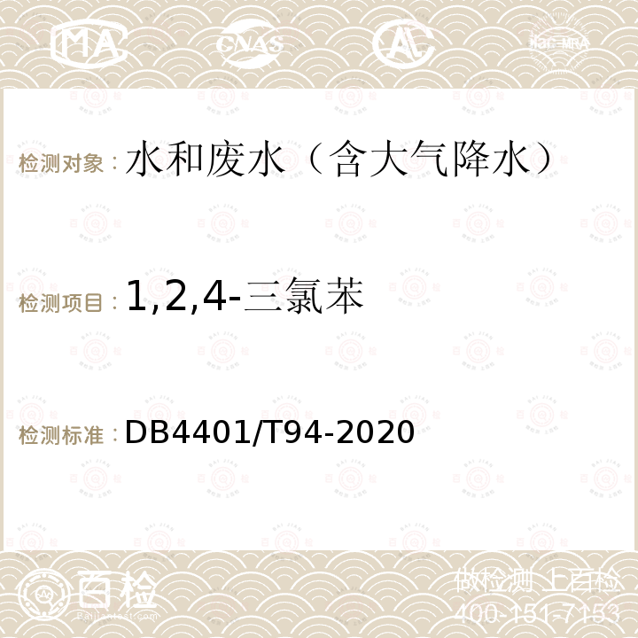 1,2,4-三氯苯 水质 半挥发性有机物的测定 液液萃取-气相色谱/质谱法