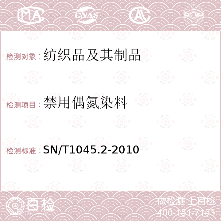 禁用偶氮染料 进出口染色纺织品和皮革制品中禁用偶氮染料的测定 气相色谱/质谱法