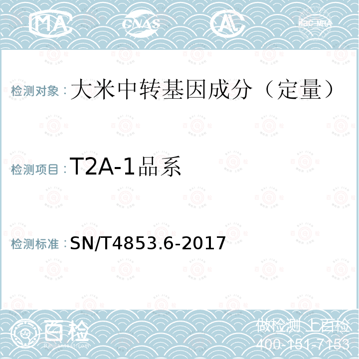 T2A-1品系 转基因大米定量检测 数字PCR法 第6部分：T2A-1品系