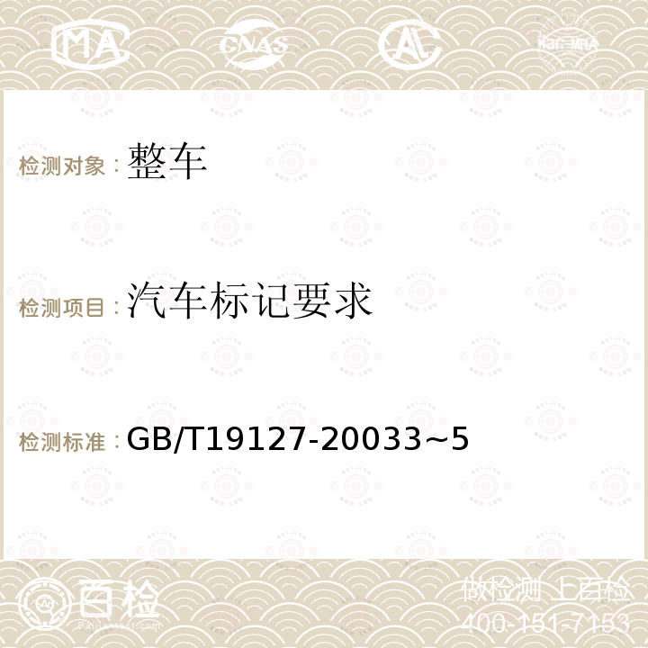 汽车标记要求 GB/T 19127-2003 农用运输车 车辆识别标识