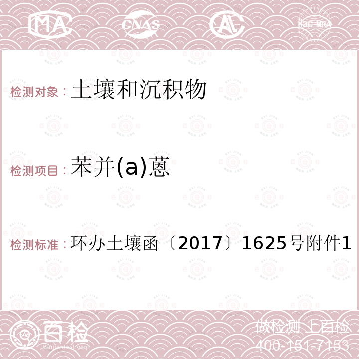 苯并(a)蒽 全国土壤污染状况详查土壤样品分析测试方法技术规定第二部分 1