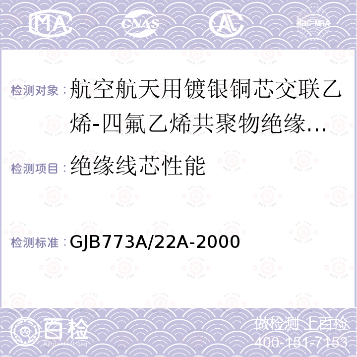 绝缘线芯性能 航空航天用镀银铜芯交联乙烯-四氟乙烯共聚物绝缘电线电缆详细规范