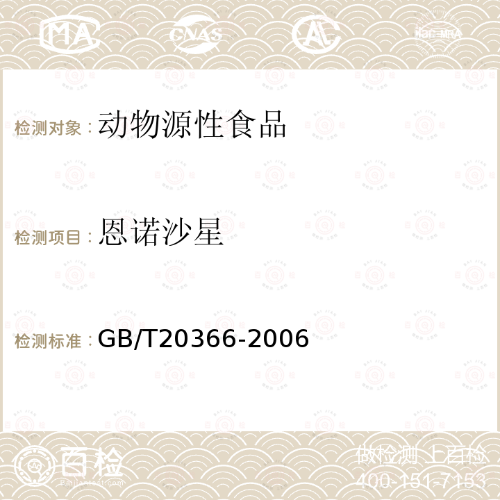 恩诺沙星 动物源产品中喹诺酮类残留量的测定液相色谱－串联质谱法