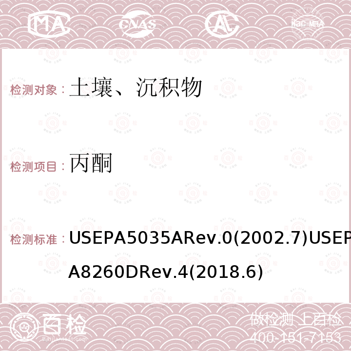 丙酮 封閉系統吹掃捕集及萃取土壤和固廢樣品中揮發性有機物 揮發性有機化合物的測定 氣相色譜/質譜（GC / MS）法