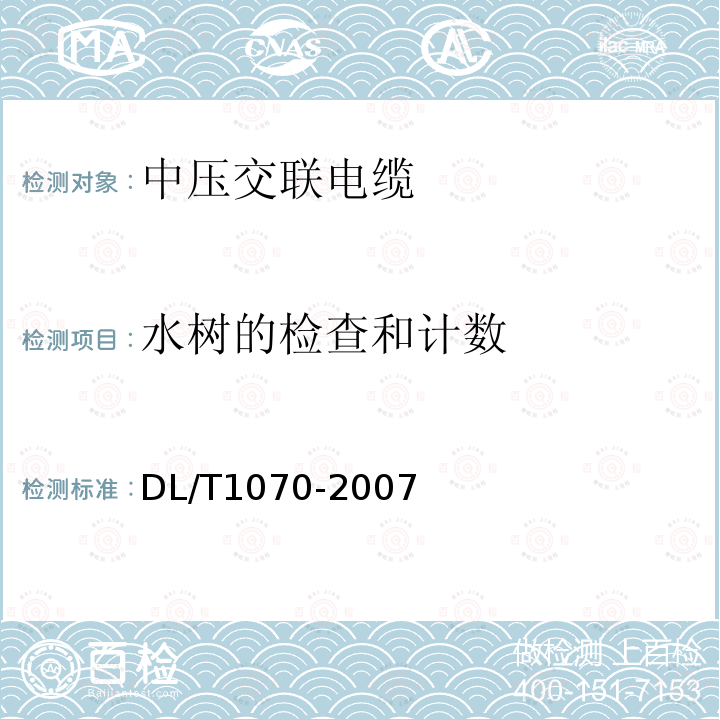 水树的检查和计数 中压交联电缆抗水树性能鉴定试验方法和要求