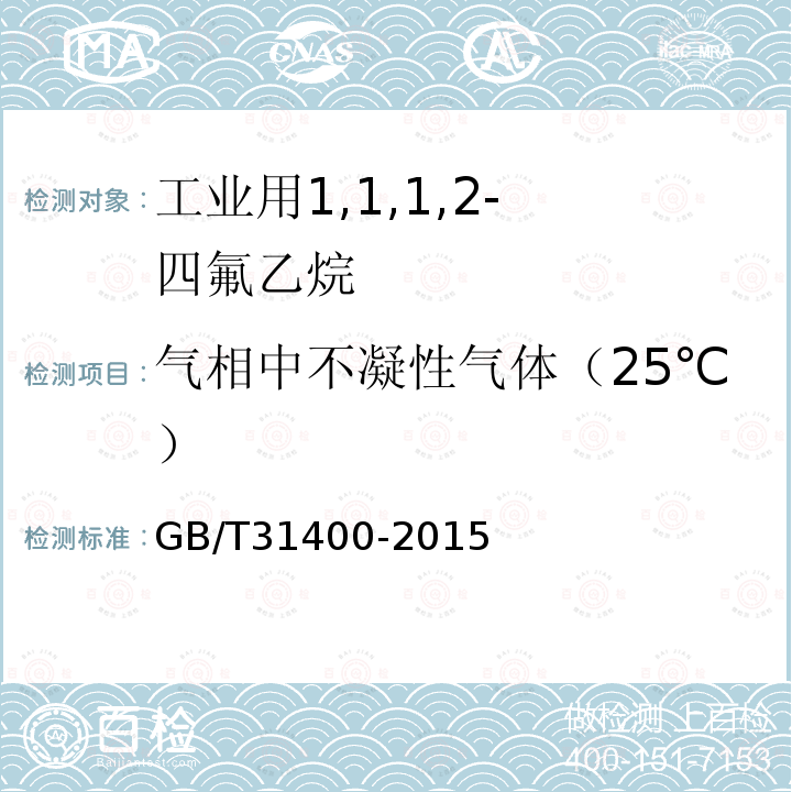 氣相中不凝性氣體（25℃） 氟代烷烴 不凝性氣體(NCG)的測(cè)定 氣相色譜法